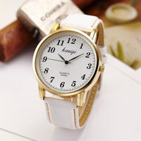 Montre cuir blanc et or