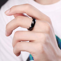 bague céramique noire homme