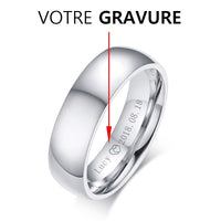bagué gravée homme acier inoxydable