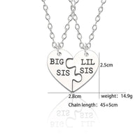 Collier Puzzle Coeur 2 Soeurs