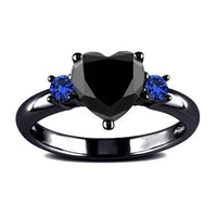 bague acier noir bleu