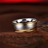 alliance acier or argent homme