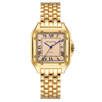 montre doré carré