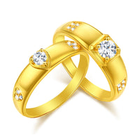 Bague Moissanite Argent-Doré