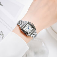 montre femme carrée argent