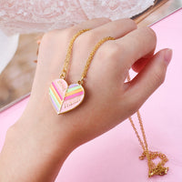 Collier Rose Coeur Amitié