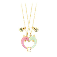 Collier Dauphin Coeur pour 2