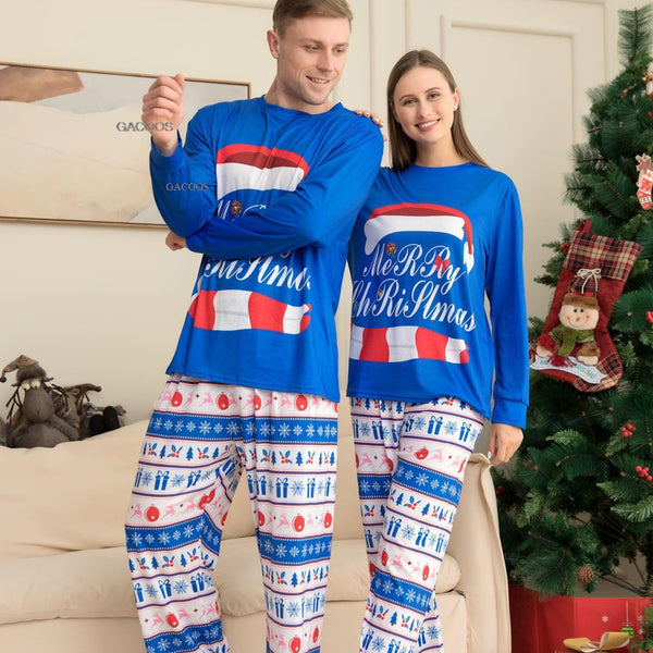 Pyjama Bleu Noel Couple