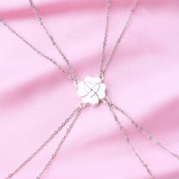 pendentif trèfle 4 feuilles argent
