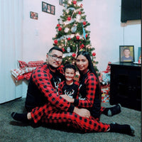 Pyjama Noel Noir Rouge Carreaux