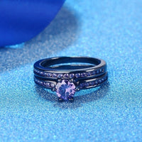 bague noir violet femme