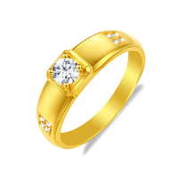 Bague Moissanite Argent-Doré