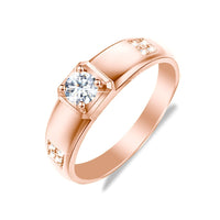 Bague Moissanite Argent-Doré
