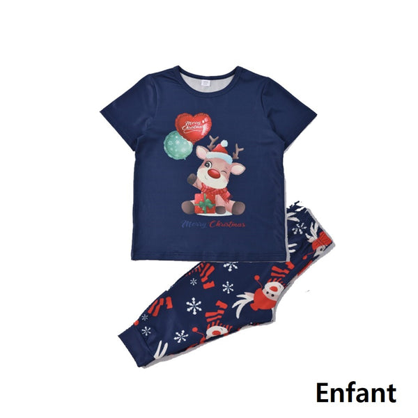 Pyjama de Noël Bleu et Rouge (Famille/Chien)