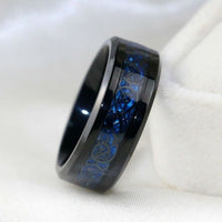 Bague noir et bleu homme