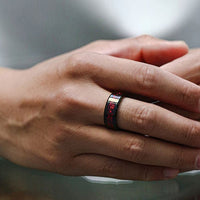 Bague homme noir et rouge