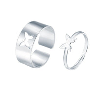 Bague papillon couple argent