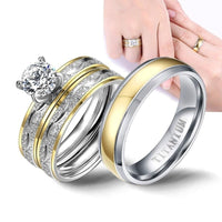 Bague couple plaqué or