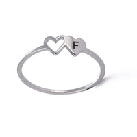 Bague Lettre Coeur