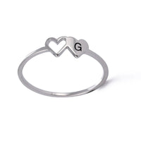Bague Lettre Coeur
