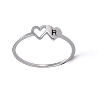 Bague Lettre Coeur