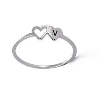 Bague Lettre Coeur