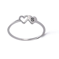 Bague Lettre Coeur