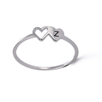 Bague Lettre Coeur