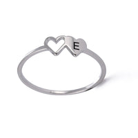 Bague Lettre Coeur