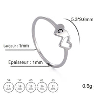 Bague Lettre Coeur
