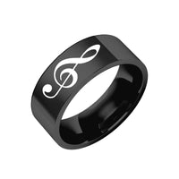 Bague Clé de Sol Noir