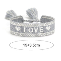 Bracelet Amitié Tissu & Lettre Brodée