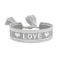 Bracelet Amitié Tissu & Lettre Brodée