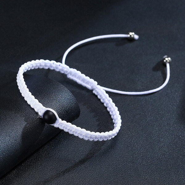 bracelet corde noir et blanc