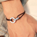 bracelet anneaux entrelacés homme