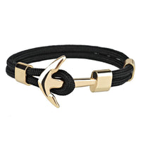 bracelet ancre noir homme