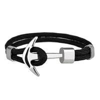 Bracelet ancre marin noir