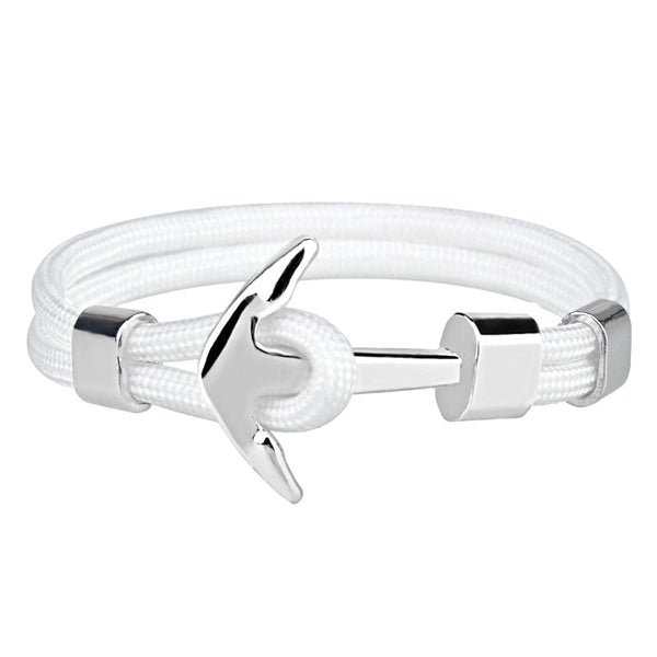 bracelet ancre marine blanc