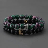 Bracelet pierre noire et verte