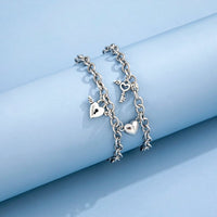Bracelet couple argent aimanté