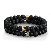 Bracelet Couple Pierre Noir