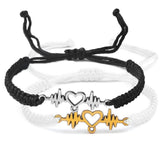 Bracelet couple battement coeur