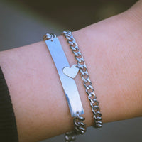 Bracelet duo couple argent