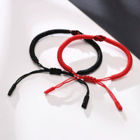 bracelet tibetain tresse rouge