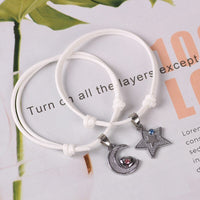 Bracelet argent lune etoile