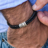 bracelet prenoms gravés homme