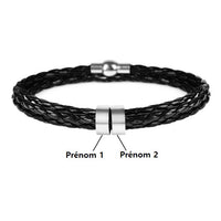 bracelet homme personnalisé 2 prenoms