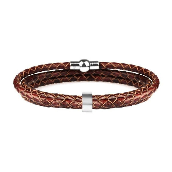 Bracelet homme cuir et acier