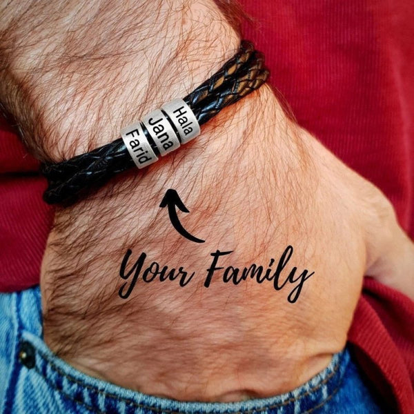 Bracelet prénom famille homme