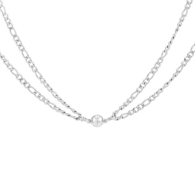 Collier Couple Aimanté Cœur Magnétique – Pendentifs 2 En 1 Qui S’Attirent, Idéal Saint-Valentin, Anniversaire Ou Cadeau Romantique Pour Lui & Elle, Avec Boîte Cadeau Premium